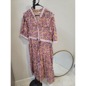 Lola Australia Printed Shift Knee Length Long Sleeve Dress XL  Multicolor